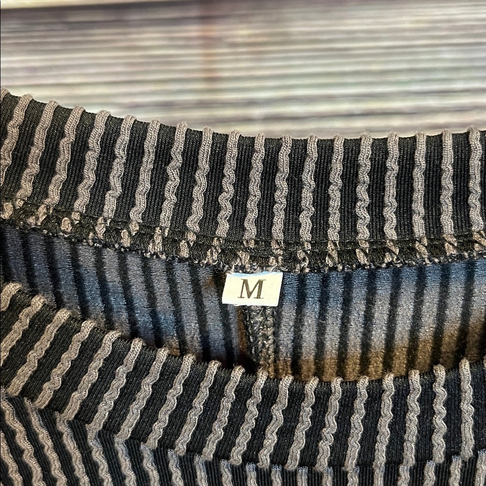 Black and Gray Striped T-Shirt Dress - Picture 3 of 4